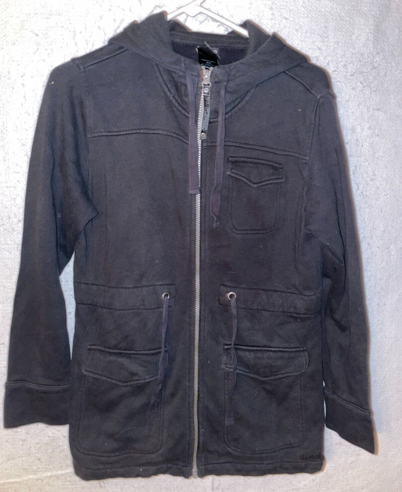 The North Face Women's Mid-Length Hooded Full Zip Black Jacket with Pockets Size M