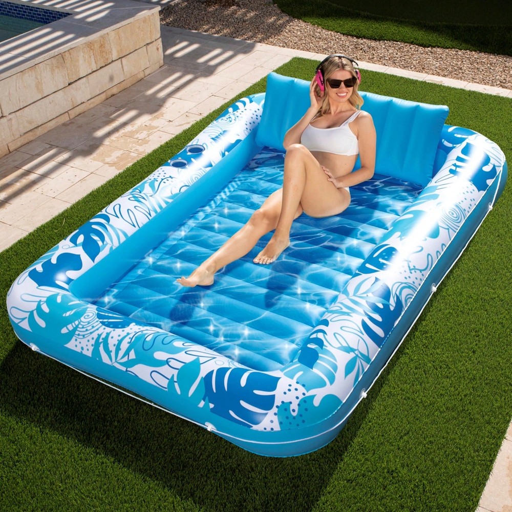 2025 XL Inflatable Tanning Pool Lounger Float 85 x 57 Inches for Summer