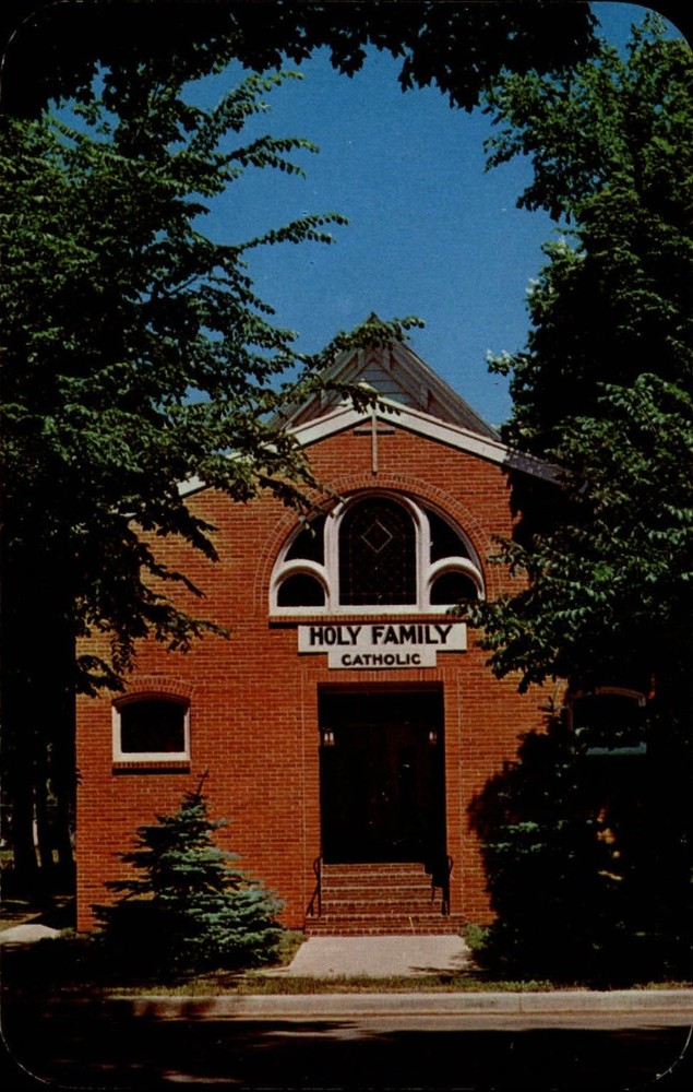 Holy Family Catholic Church ~ Decatur Michigan ~ unused 1950s vintage postcard