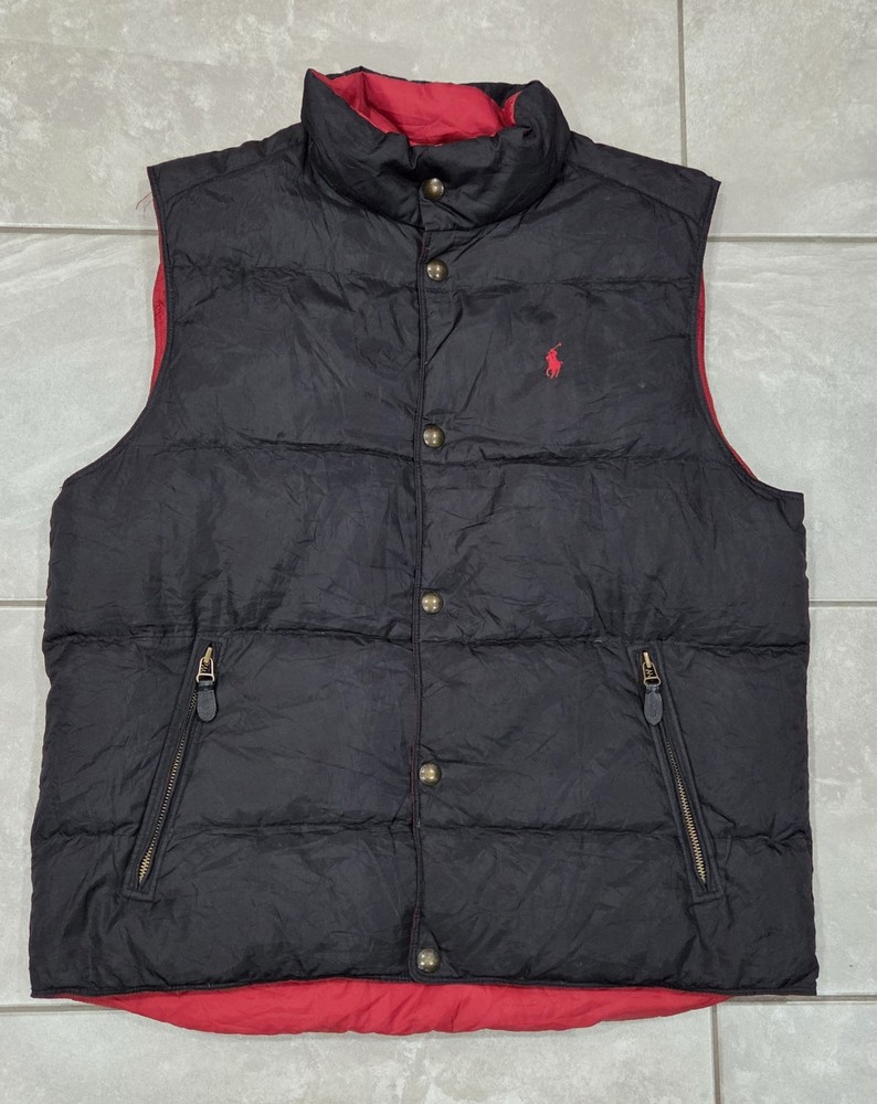 Vtg Polo Ralph Lauren Down Puffer Vest Reversible (Please See All Pics) Size XL