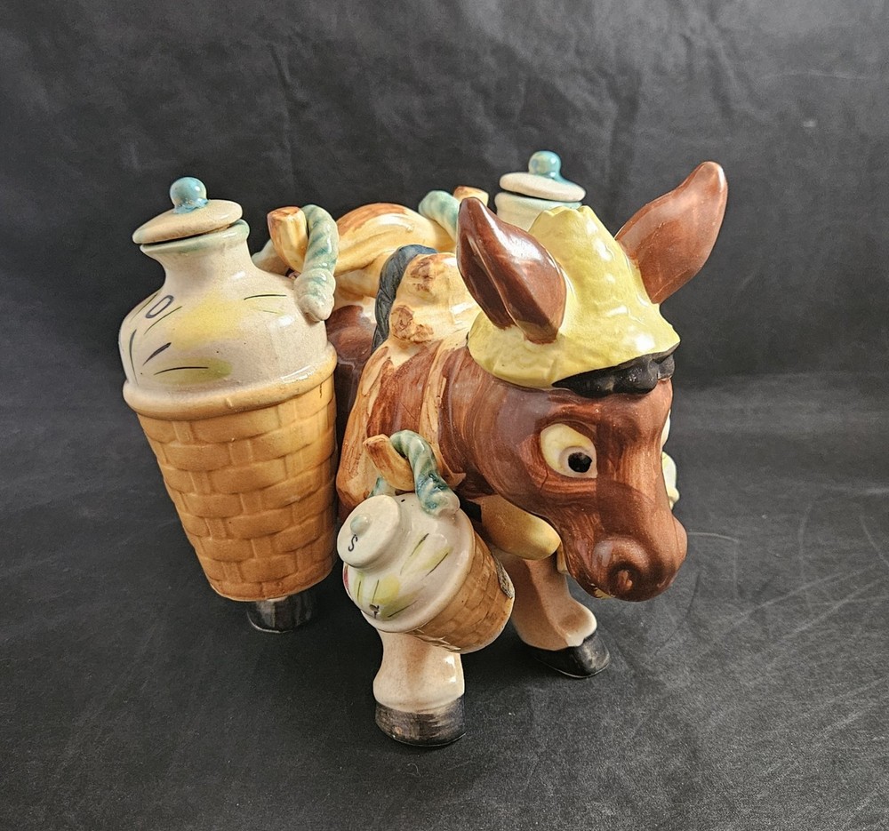 Vintage Thames Donkey/Burro Salt/Pepper-Oil/Vinegar Holder Hand Painted  Japan