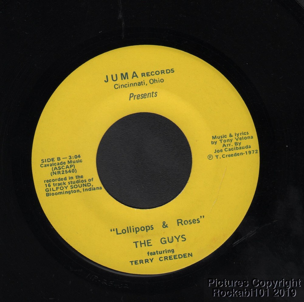 Hear 1972 Guys w Terry Creeden crossover Soul EX 45 Lollipops Roses / Hey Girl