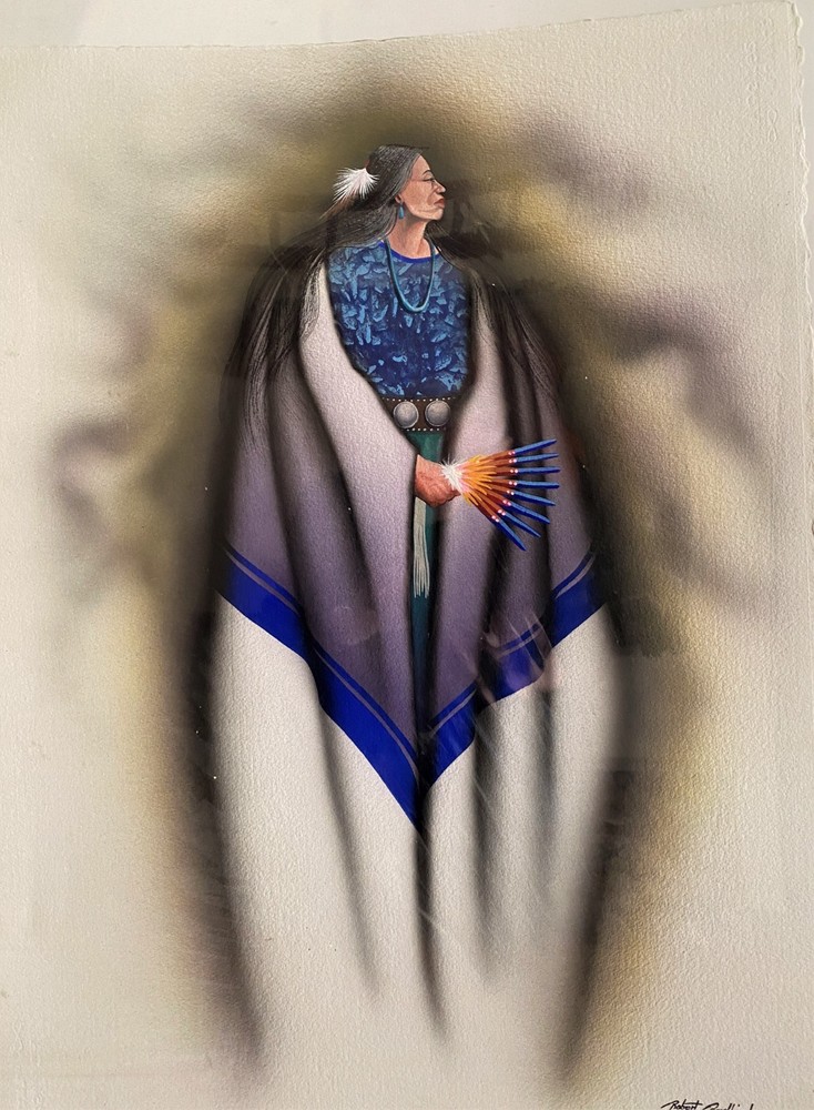 Robert Red bird painting original, Kiowa, native American collectables, Western