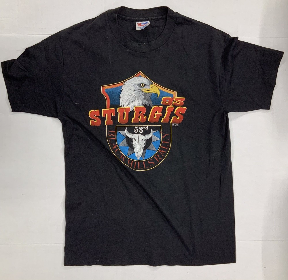Sturgis Black Hills Rally 1993 Sz Lg USA Made T Shirt