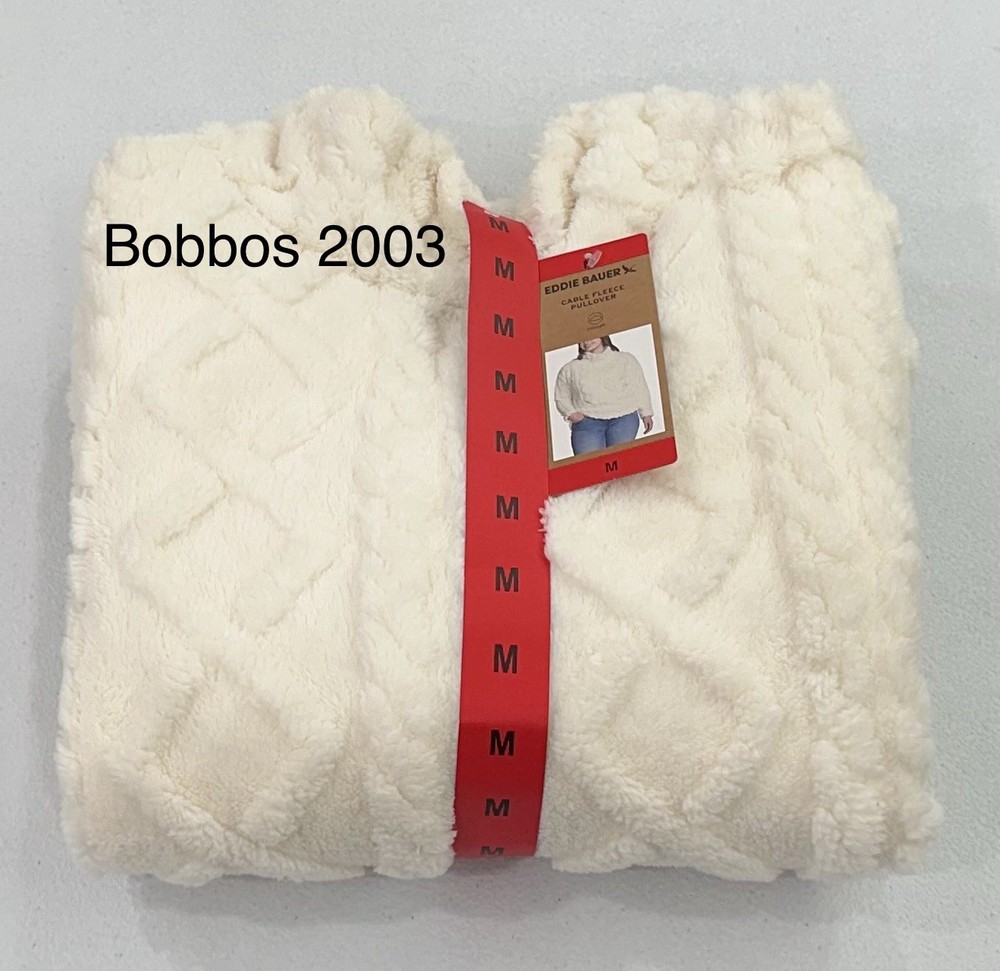 Eddie Bauer Women's Ultrasoft Cable Fleece Pullover, Ivory, Size M