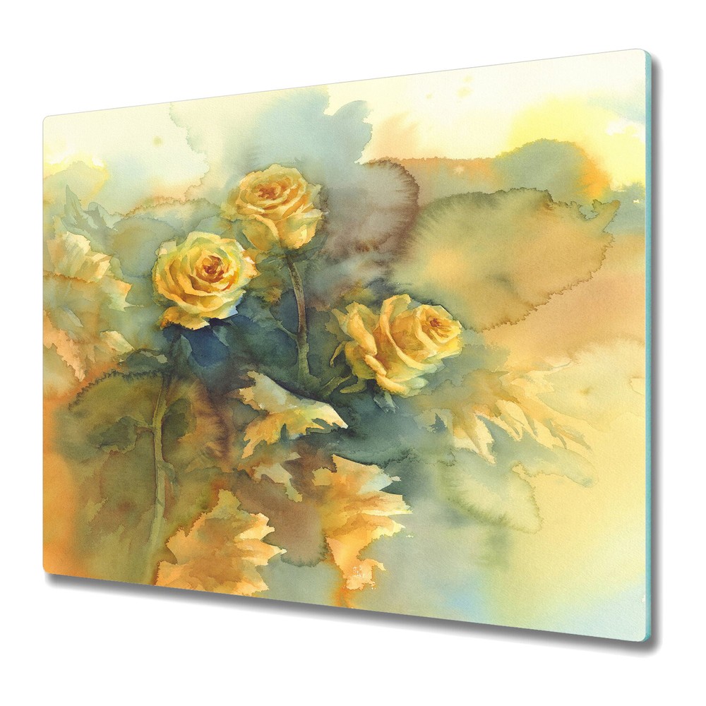 Glass Worktop protector Bouquet Of Yellow Roses Garden Floral Nature 60x52