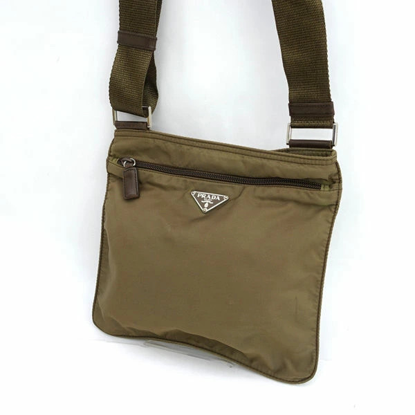 Prada Nylon Khaki Crossbody Shoulder Bag Pre-Owned Y0813