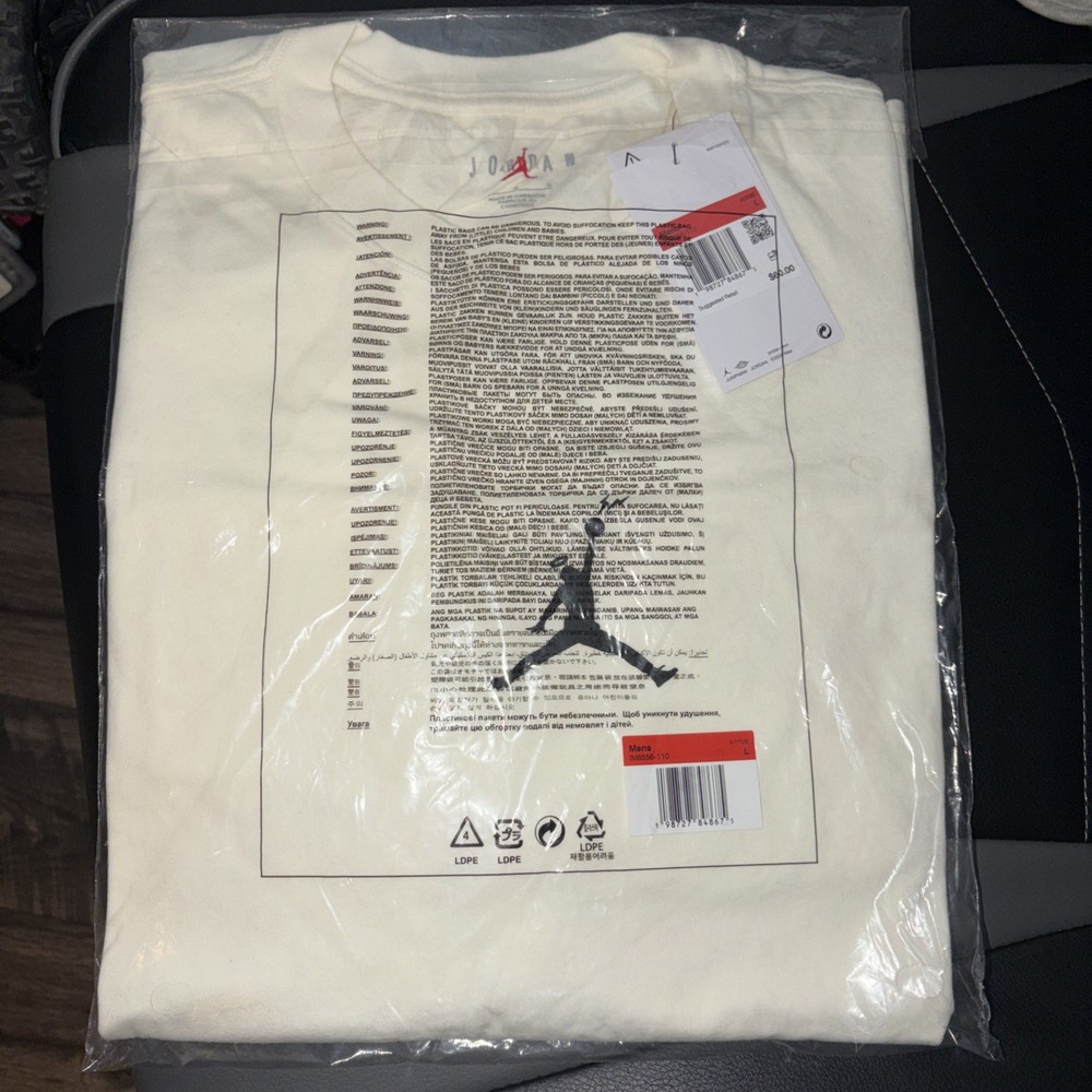 Nike Jordan x FRAGMENT x UNION Tee White Size Large IM6556-110