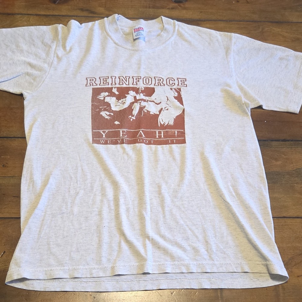 Vintage 90s Reinforce Hardcore Band Shirt Soffe USA SXE The First Step Medium