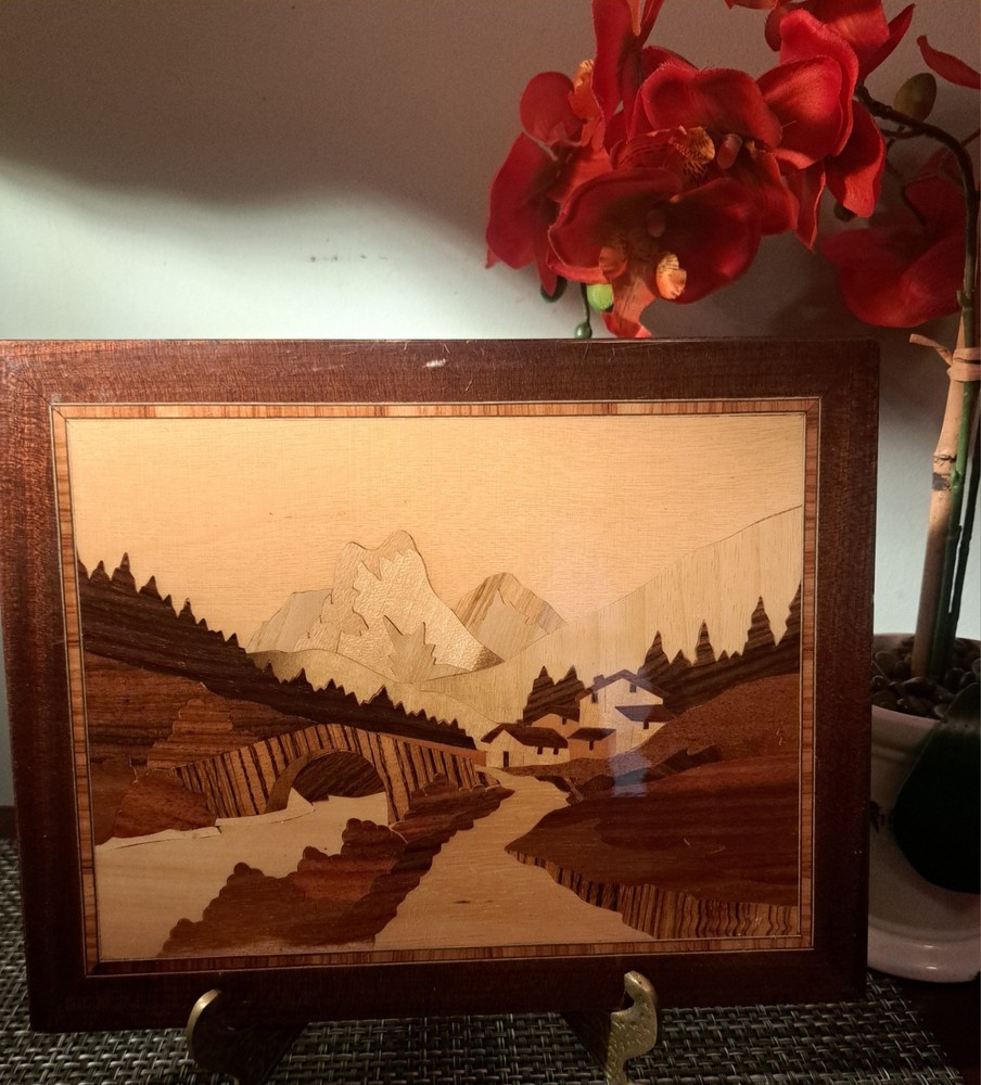 Vintage Italian Wooden Marquetry