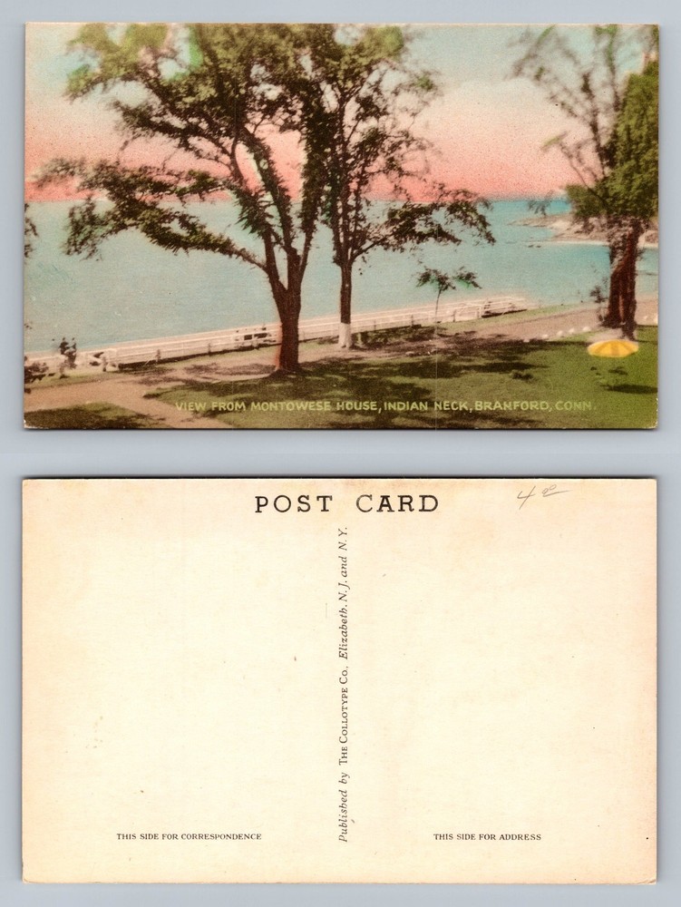 Branford, CT-Connecticut, Montowese House Indian Neck View Card Vintage Postcard
