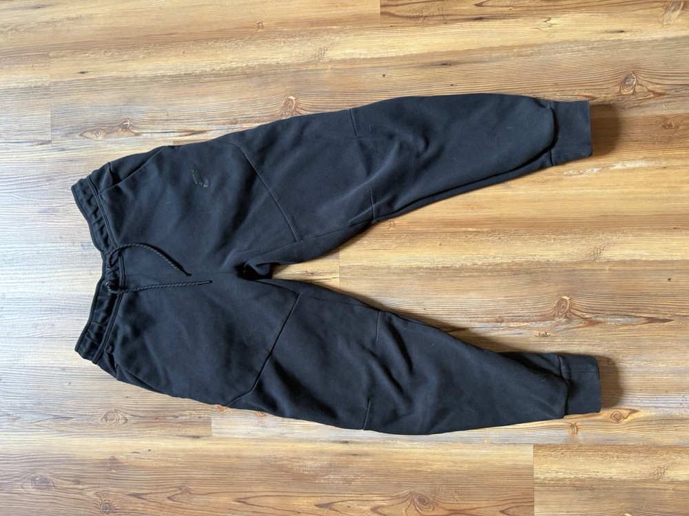 Nike Men's Black Fleece Jogger Pants Drawstring Elastic Waist Athleisure