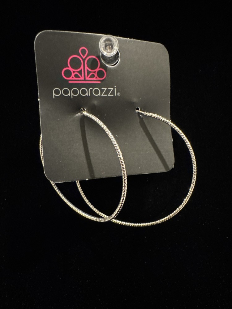 Inclined To Entwine Silver Hoop Earring Paparazzi