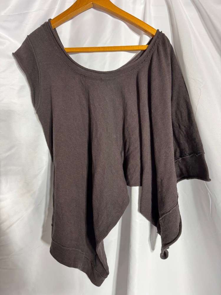 Y's YOHJI YAMAMOTO Size 3 Deconstructed Top Brown Made in Japan Avant-Garde