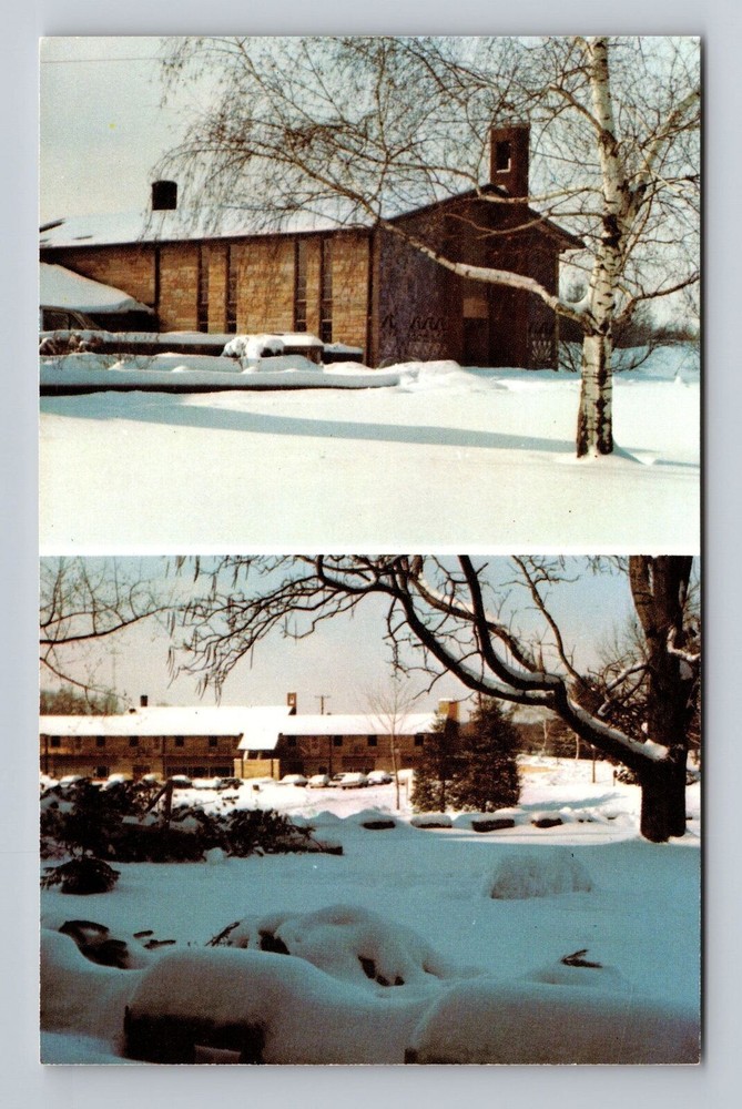 Indiana IN St Meinrad Winter Views Of St Jude Guest House Vintage Postcard