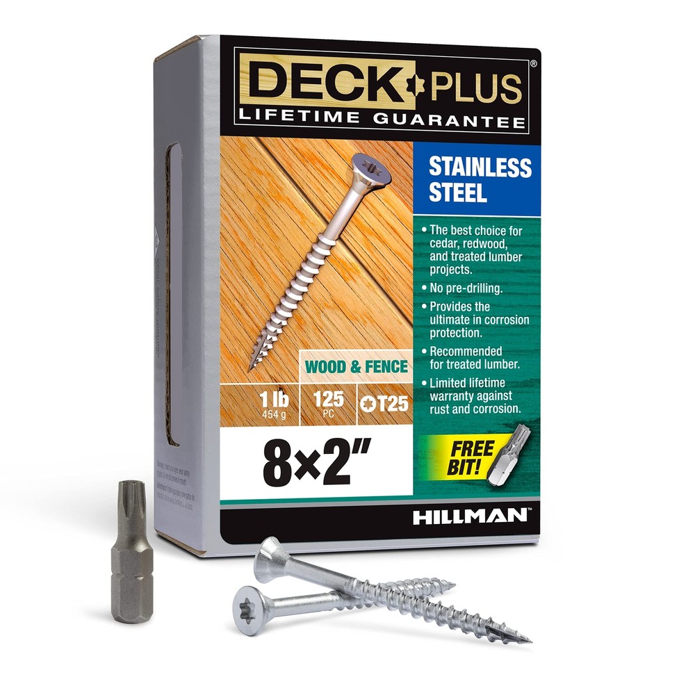 Stainless Steel #8 x 2 Coarse Thread Deck Screws 125pcs Rust Resistant