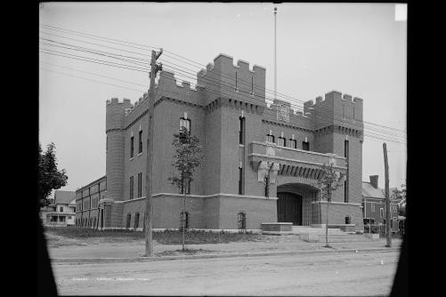 Photo:Armory,buildings,street,Holyoke,Massachusetts,MA,Detroit Publishing