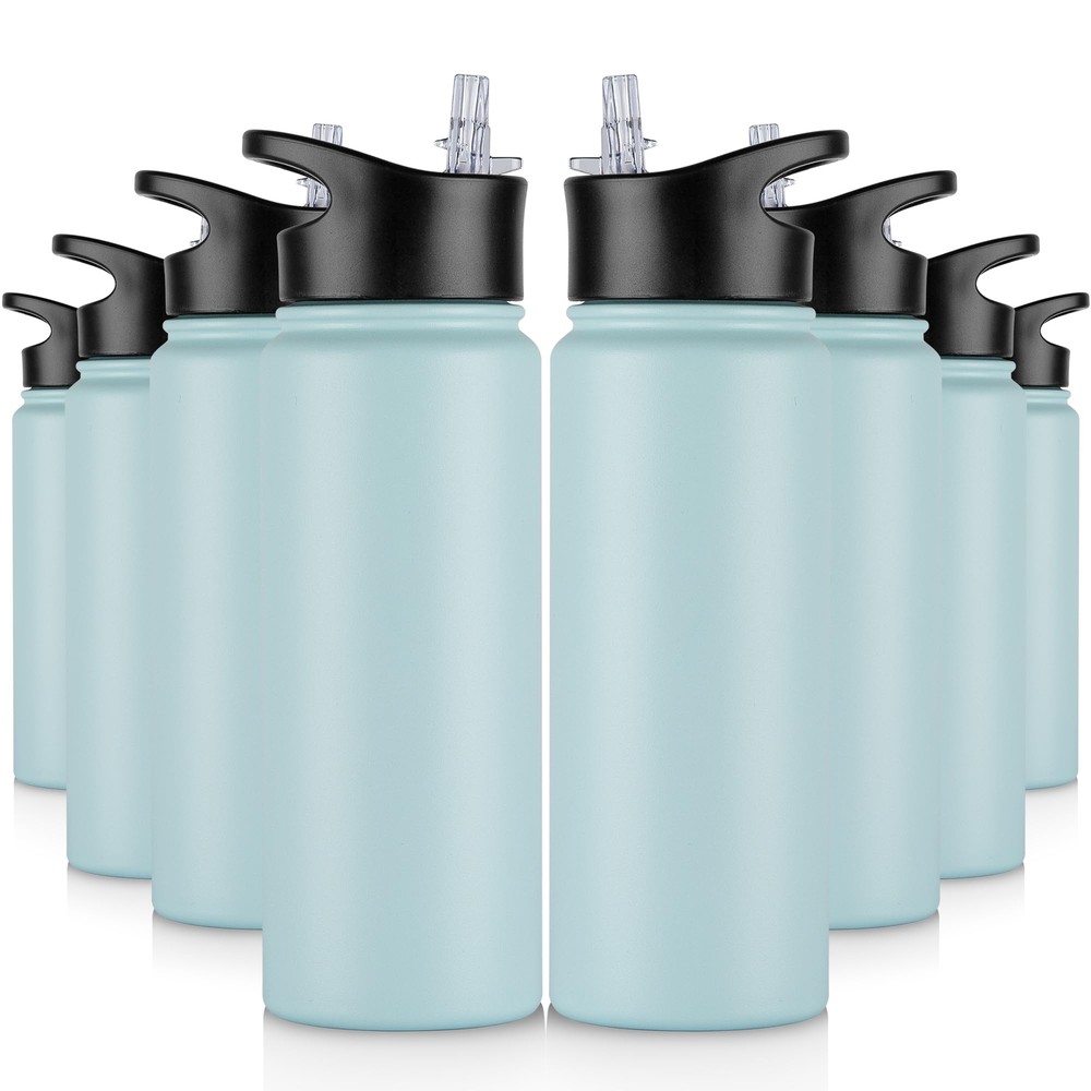 24 oz Insulated Water Bottle Bulk 8 Pack, Stainless Steel Sports Water Bottle...