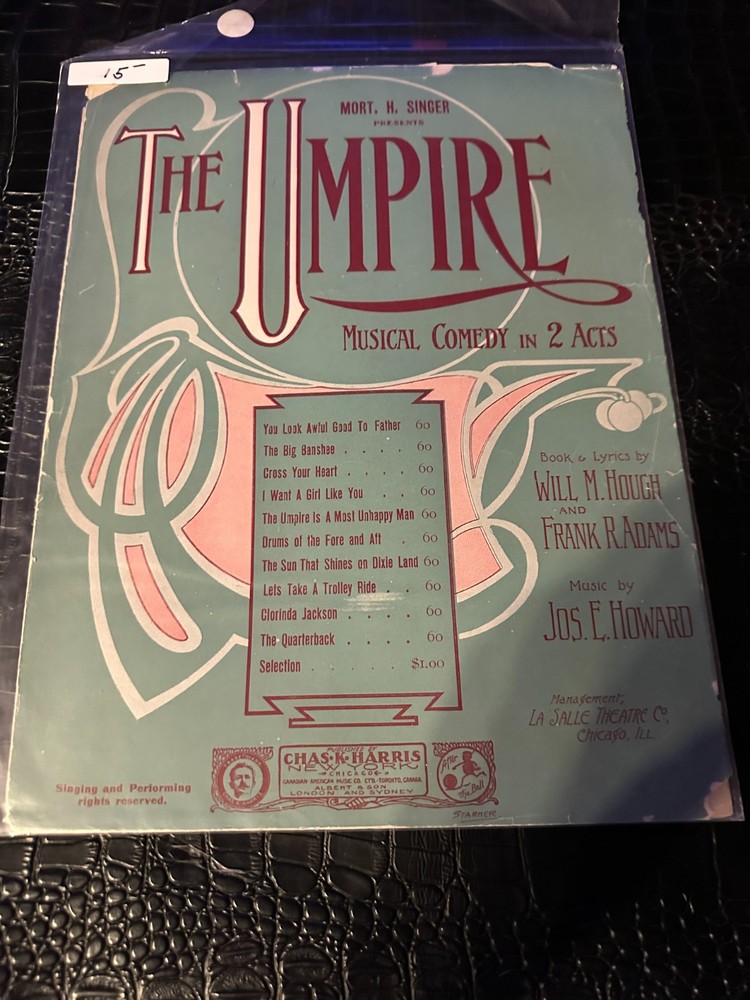 1905 Sheet Music THE UMPIRE