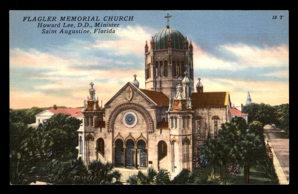 Flagler Memorial Church Howard Lee DD Minister St Augustine FL Unp Postcard