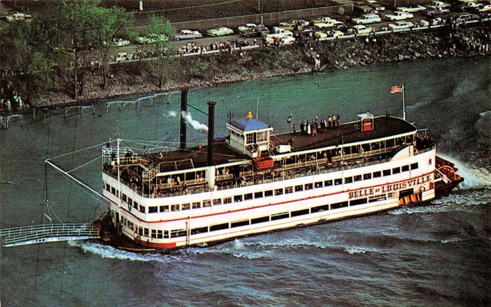 Belle of Louisville Riverboats Steamer Ohio River Steamboat Ship Vtg Postcard F4