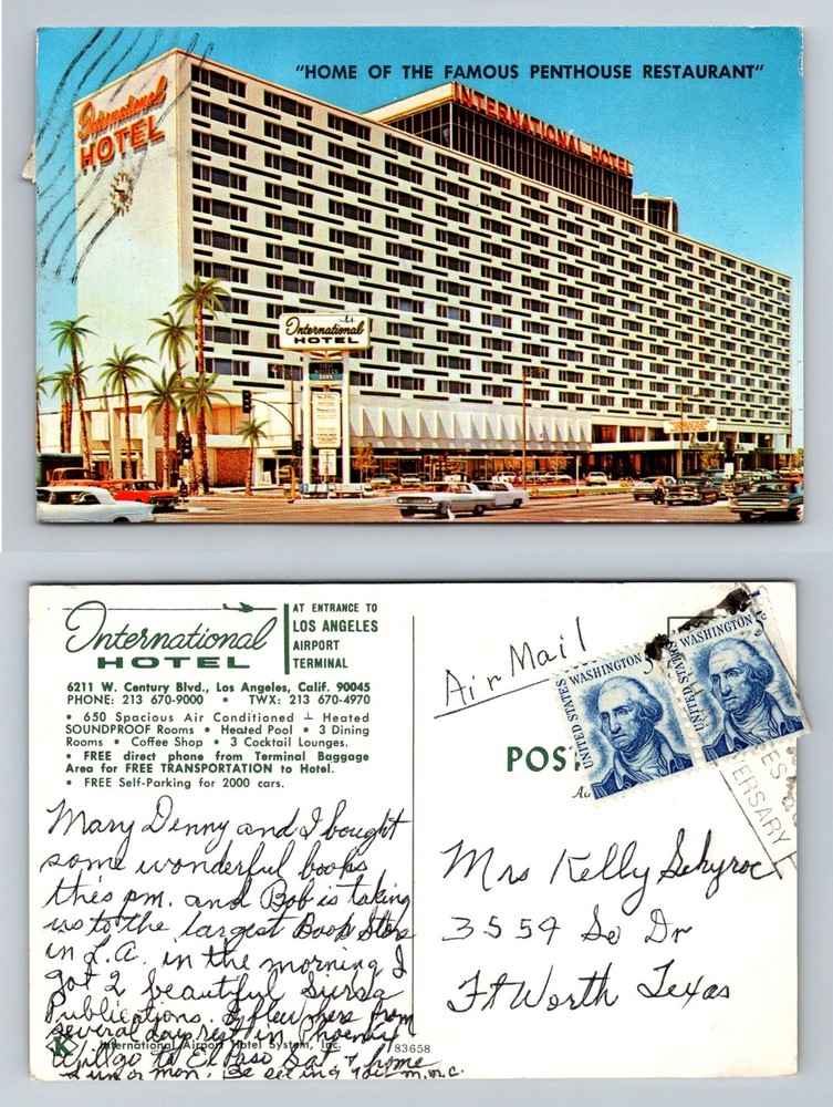 Los Angeles, CA-California International Hotel Airport Terminal Vintage Postcard