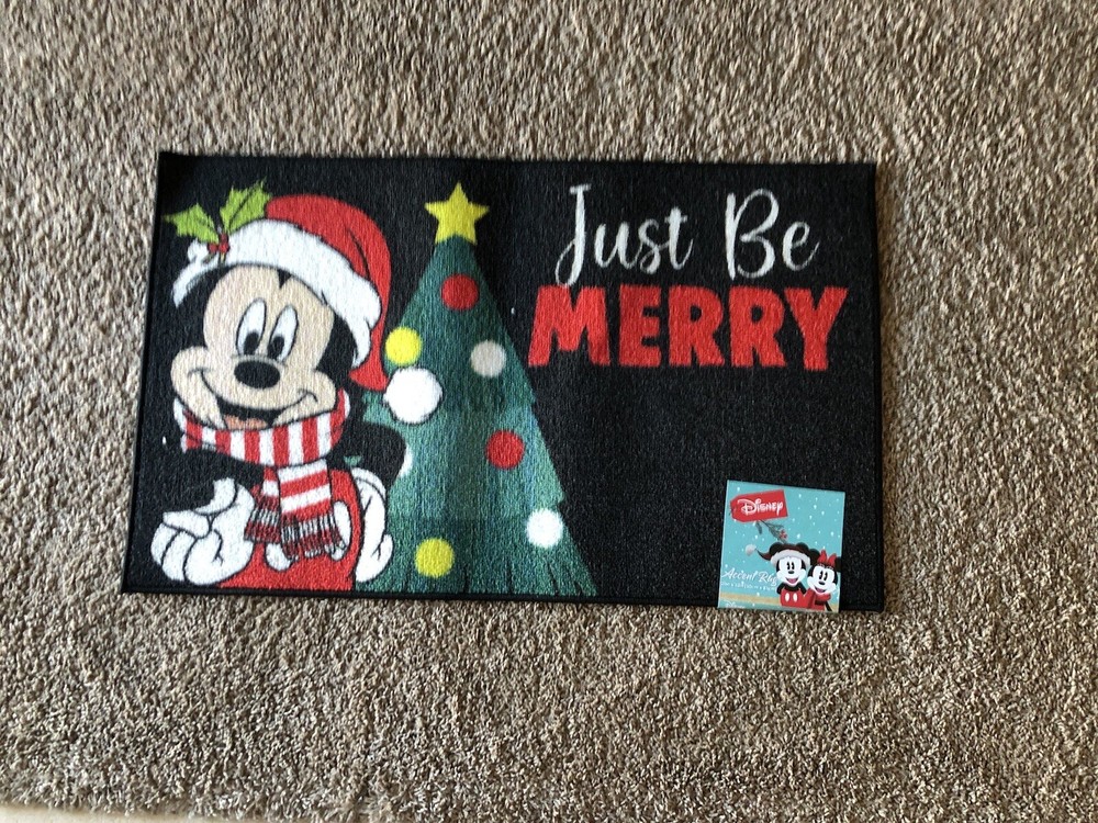 Disney Merry Christmas Mickey Mouse Accent Rug 20x32 Inches Holiday Decor-image
