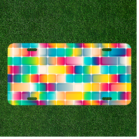 Design Your Unique Car License Plate with Vibrant Abstract Background Colors