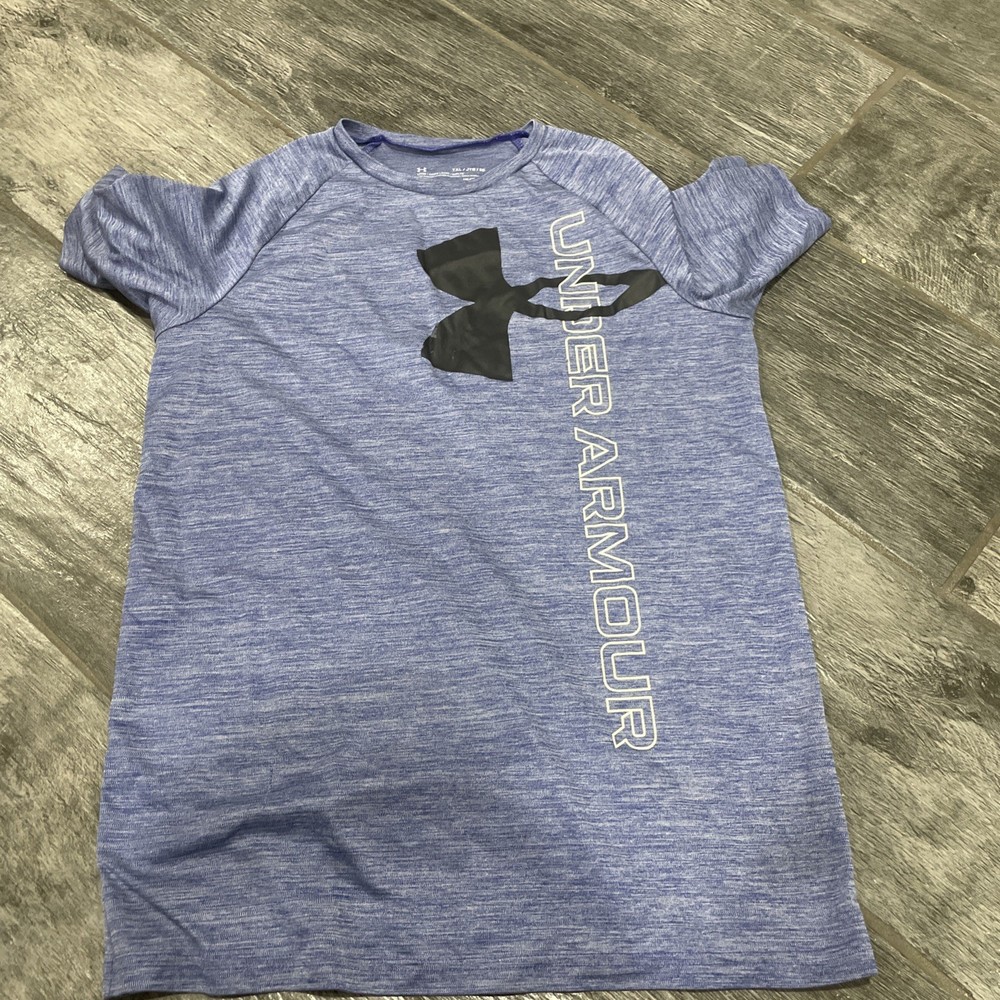 Under Armour Boys YXL Blue  T-Shirt Loose Fit Logo Short Sleeve