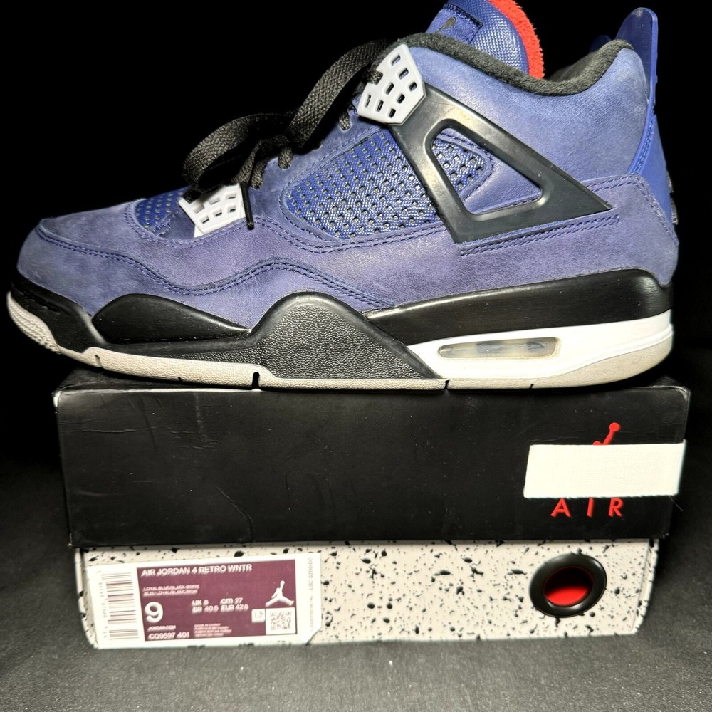 Nike Air Jordan 4 Retro Winter Loyal Blue 2019 Men's Shoes - Size 9 - CQ9597 401
