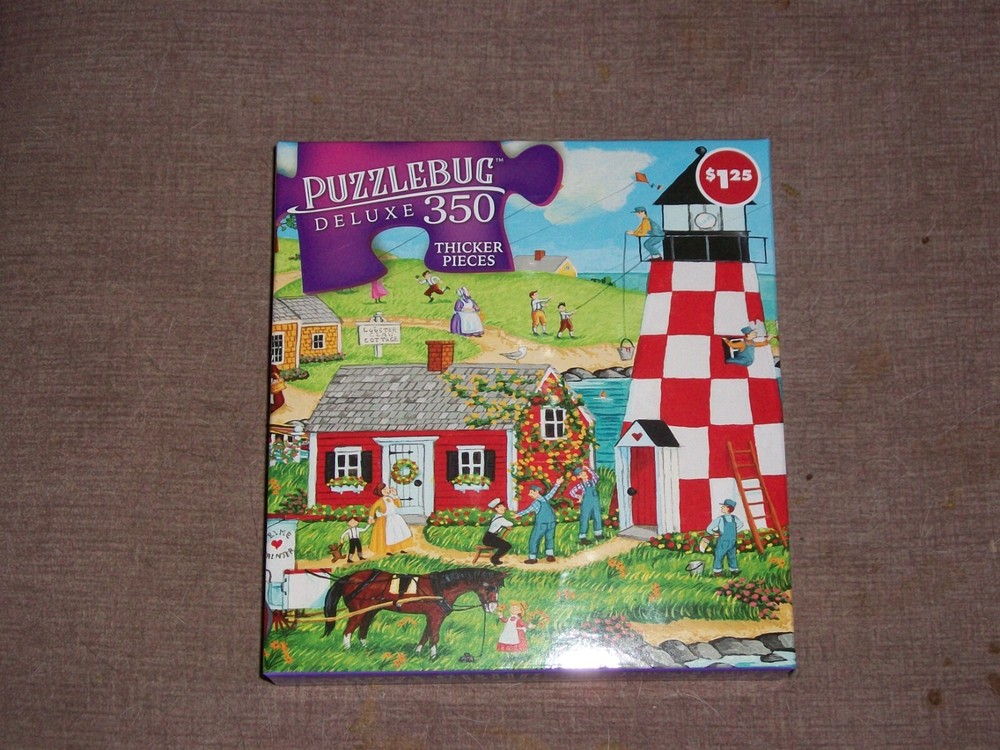 Puzzlebug Deluxe 350 Thicker Piece Puzzle, Checkerboard Light, Complete