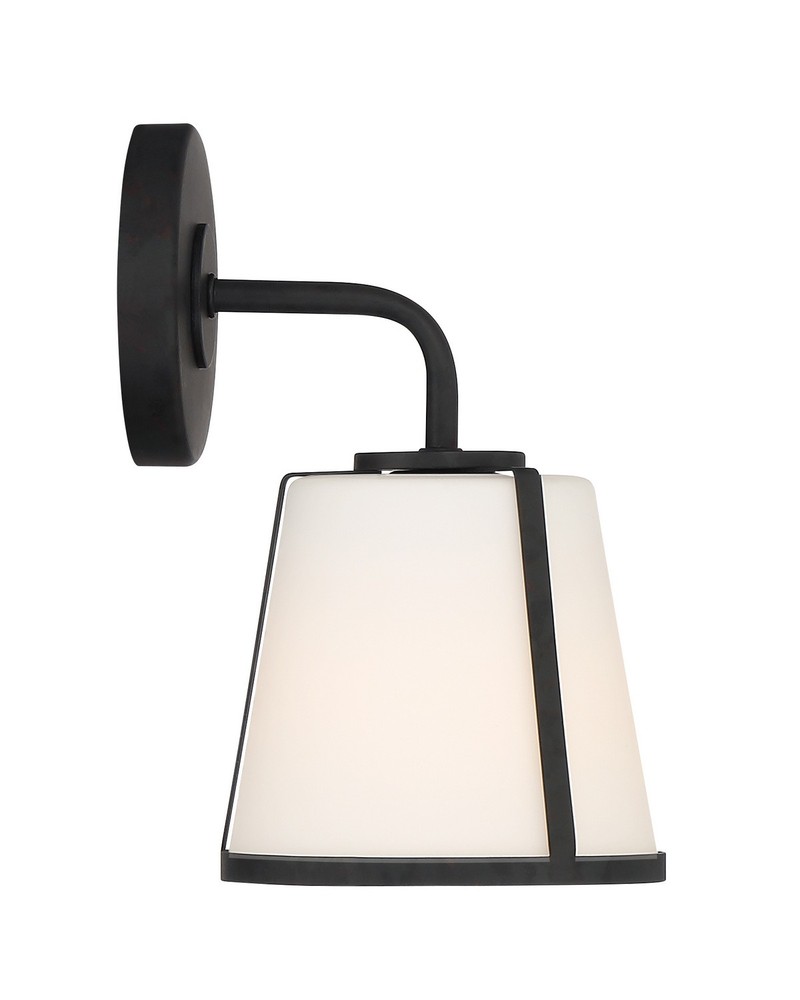 Crystorama Fulton 1-Light Black & White Wall Sconce FUL-911-BK