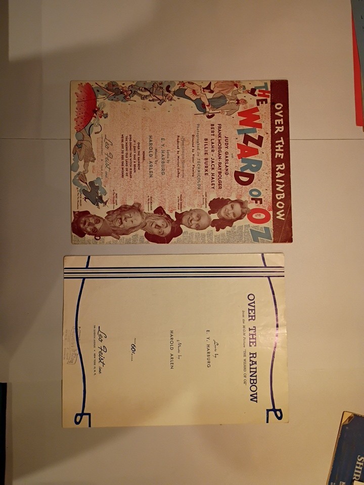 Vintage 1939 The Wizard of Oz Over The Rainbow Sheet Music Judy Garland