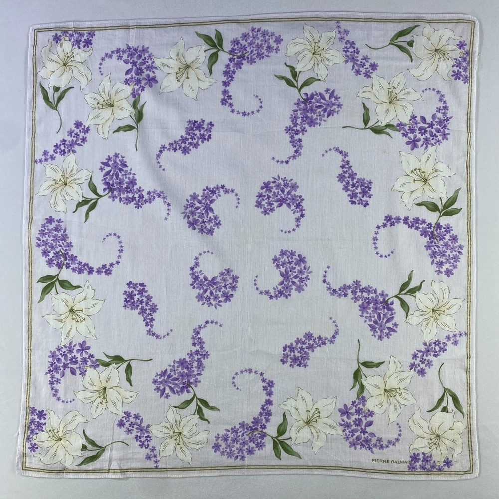 Vintage Pierre Balmain Handkerchief Neckerchief Bandana Pocket Square