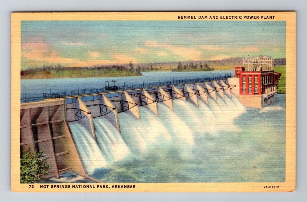 Hot Springs AR-Arkansas, Remmel Dam & Electric Power Plant, Vintage Postcard