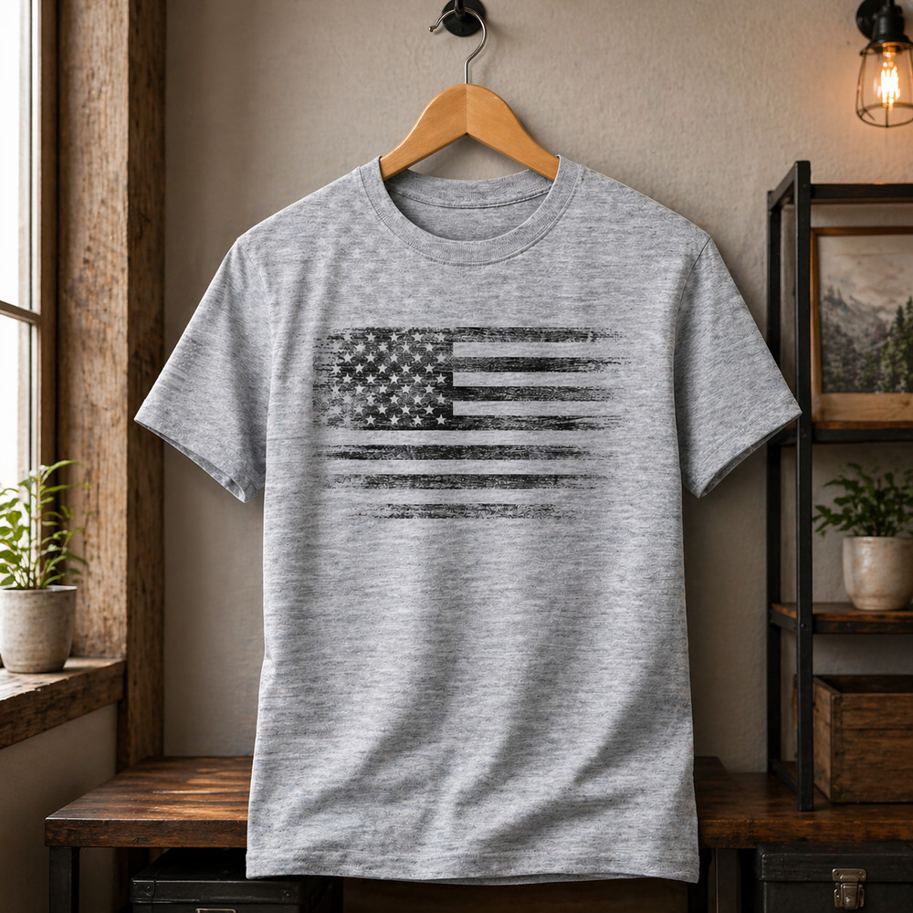 Men’s Vintage USA Flag Graphic T Shirt Patriotic Casual Short Sleeve Tee