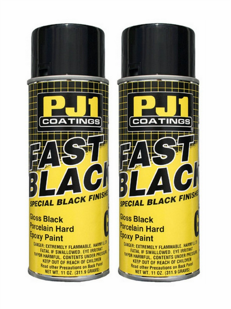(2) New PJ1 250° Fast Black Gloss Blk Porcelin Hard Epoxy Motorcycle Frame Paint