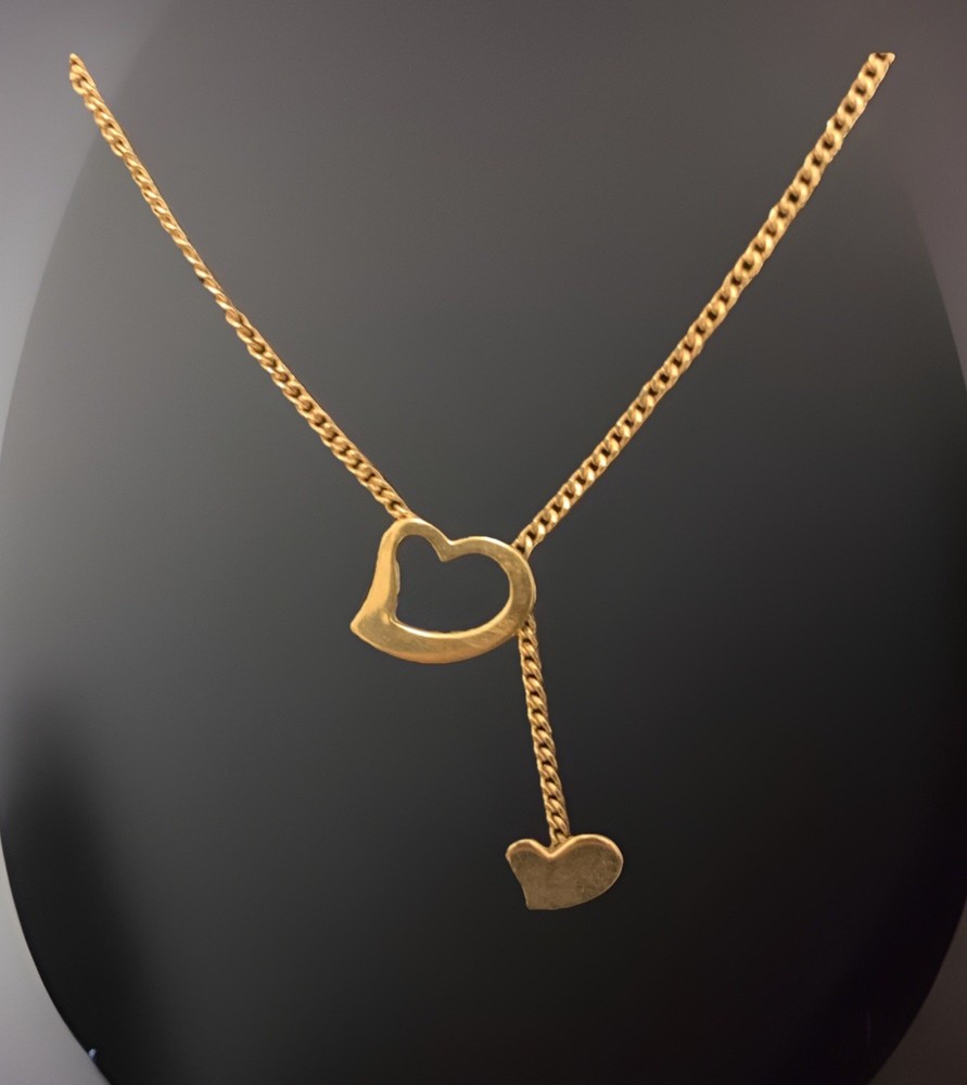 Avon Vintage 1980 Captured Heart Dangle Necklace