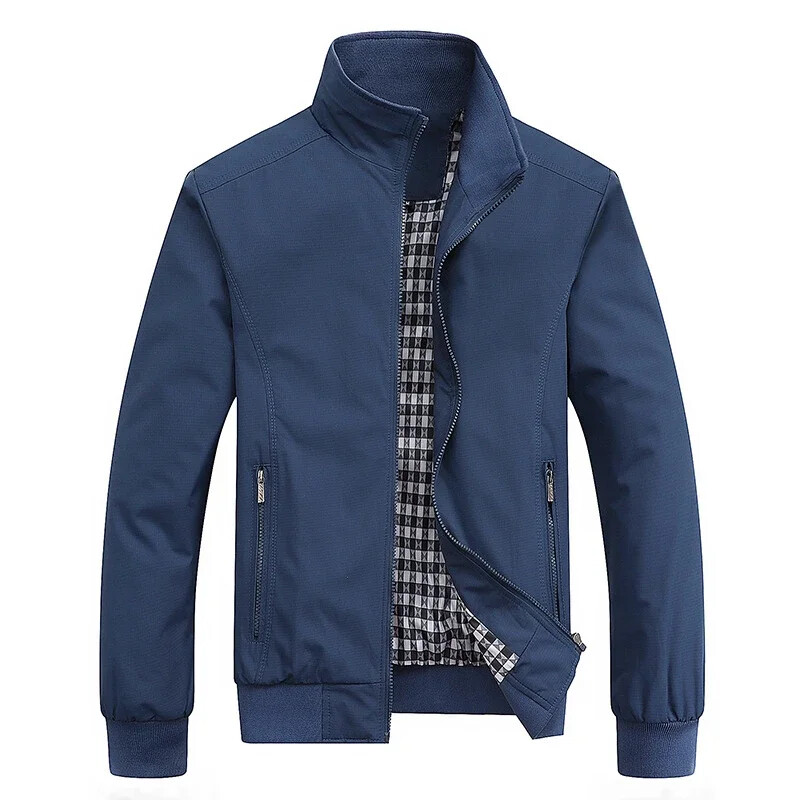 2024 Spring Autumn Casual Solid Fashion Slim Bomber Jacket Men Overcoat  New
