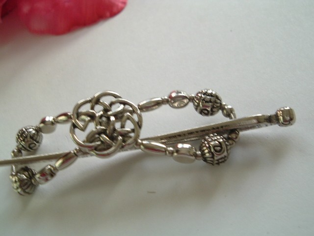 Medium Lilla Rose Flexi Hair Clip Celtic Silver NWT