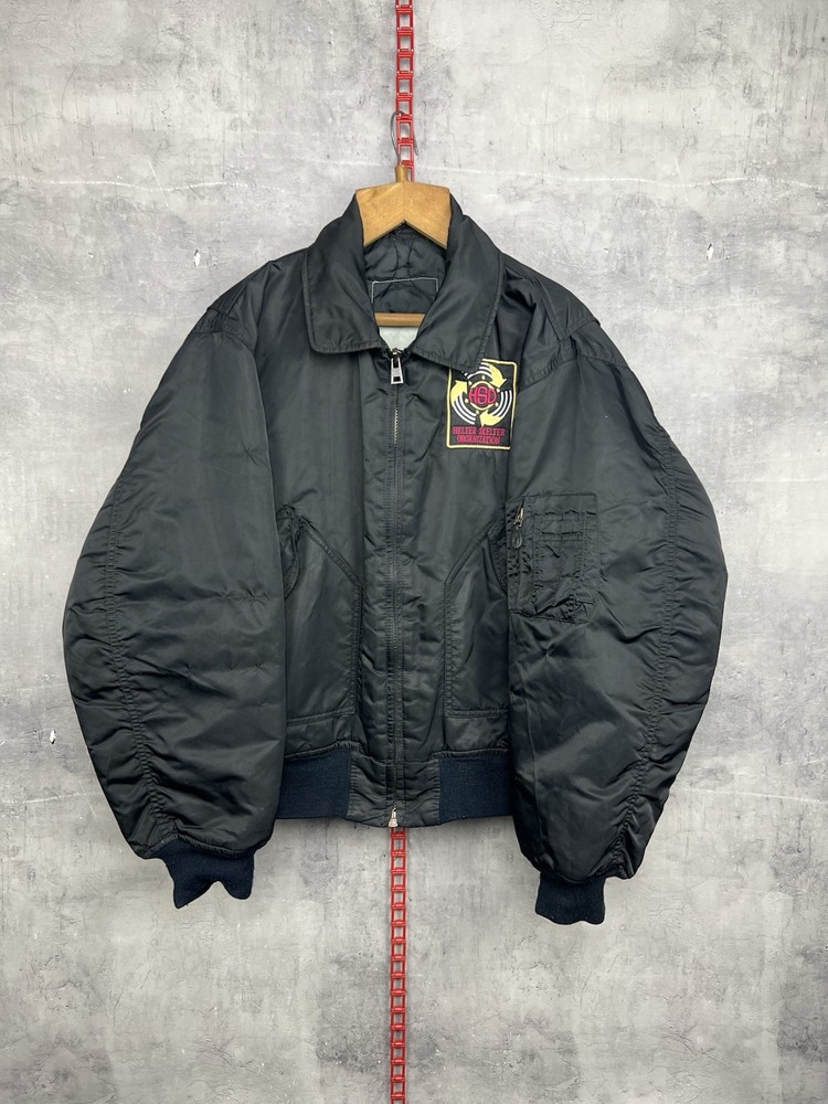 Helter Skelter Ma2 Bomber Jacket Flight 90s Retro Vintage Black Mens M