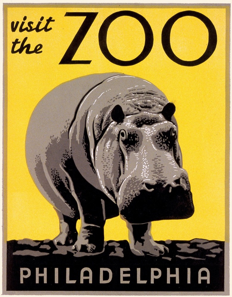 Decor Poster. Fine Graphic Art Design. Visit Philadelphia Zoo. Wall Art. 1725