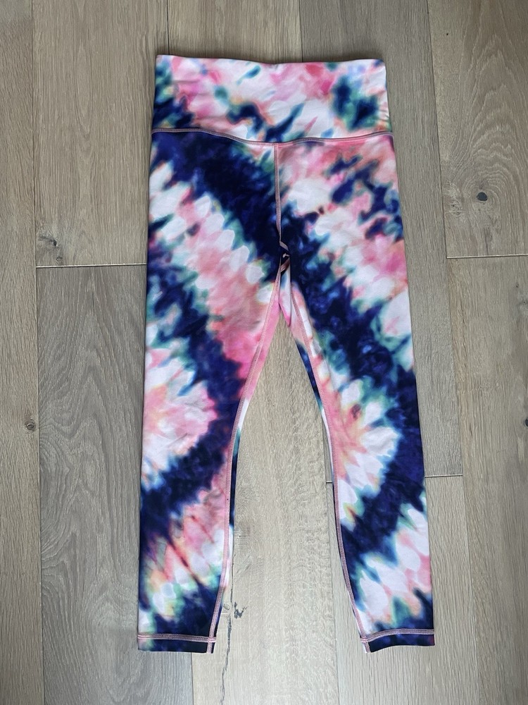 ATHLETA Elation Tie Dye 7/8 Tight Leggings High Rise Active Yoga Size Small