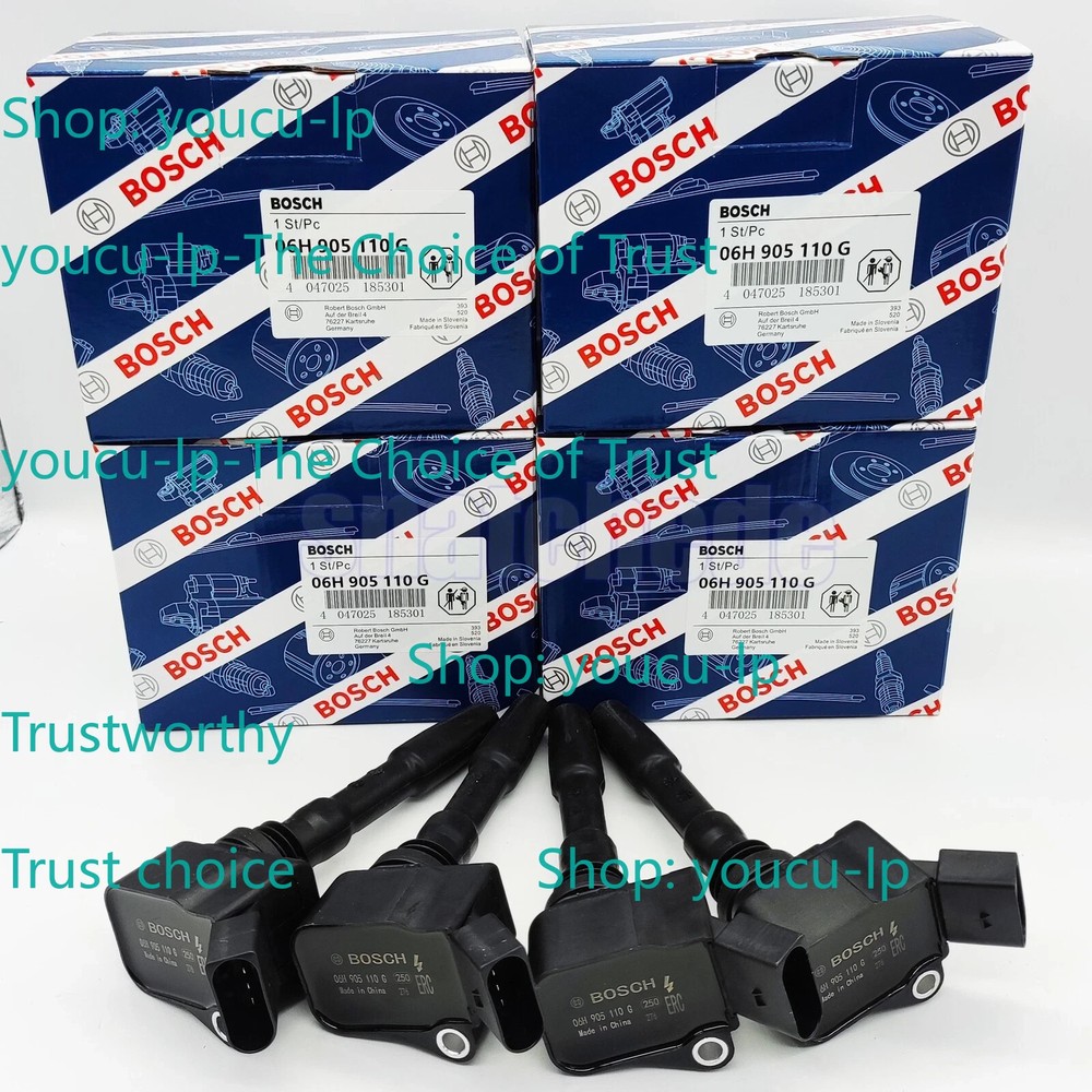 4PC Ignition Coil 06H905110G For VW Audi A4 Q3 Porsche Skoda 1.8 2.0 06K905110K