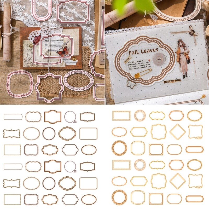 30x Hollow Out Photo Frame Background Decorative Frame Retro Scrapbook Frames