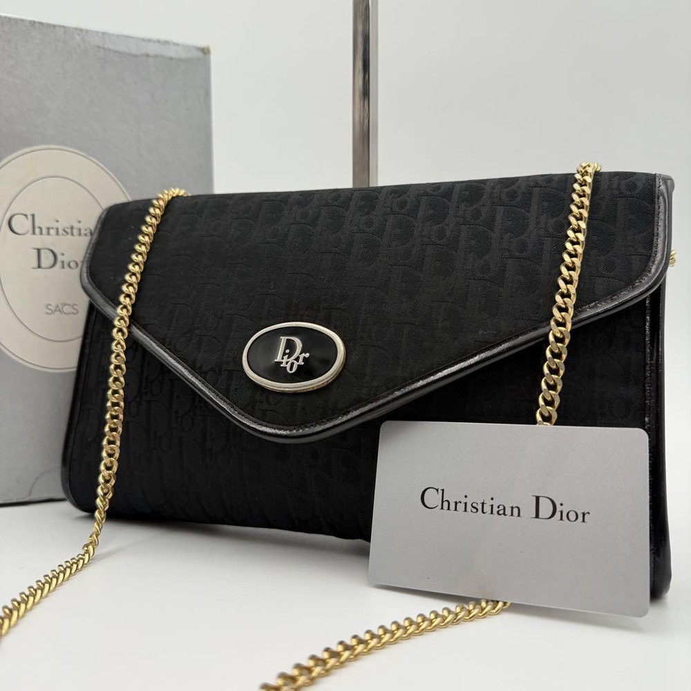 Dior Trotter Chain Shoulder Bag with Logo Hardware Designer Purse
