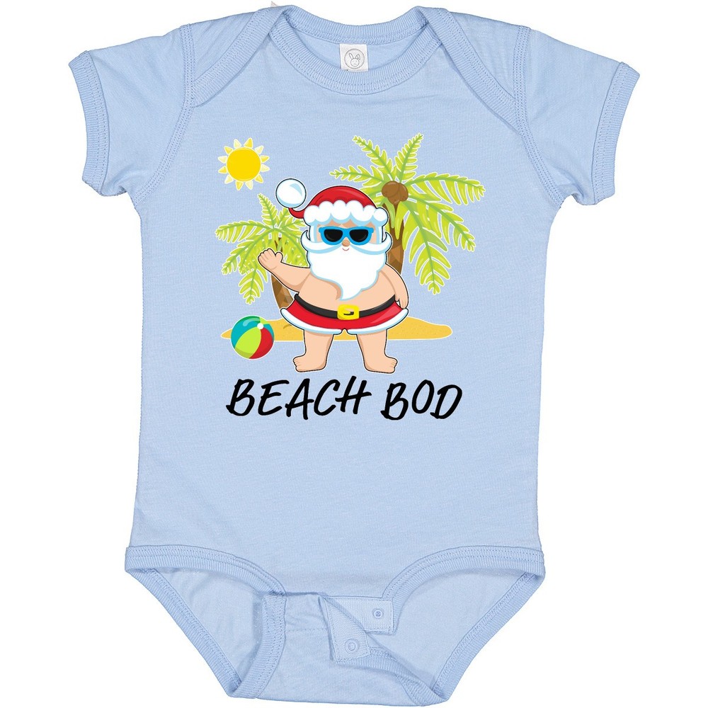 Inktastic Beach Bod-summer Santa Baby Bodysuit Summer Christmas July Funny Bod