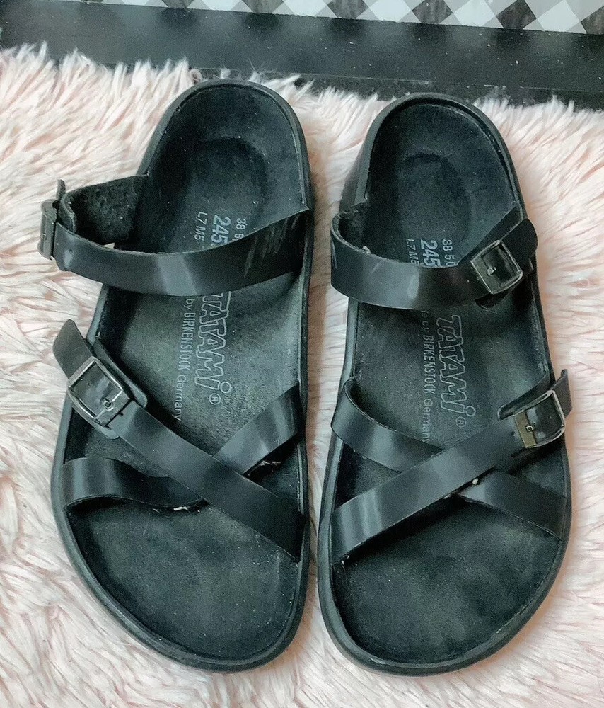 Birkenstock 245 Tatami Black Strappy Sandals Unisex Women’s 7 / Men’s 5