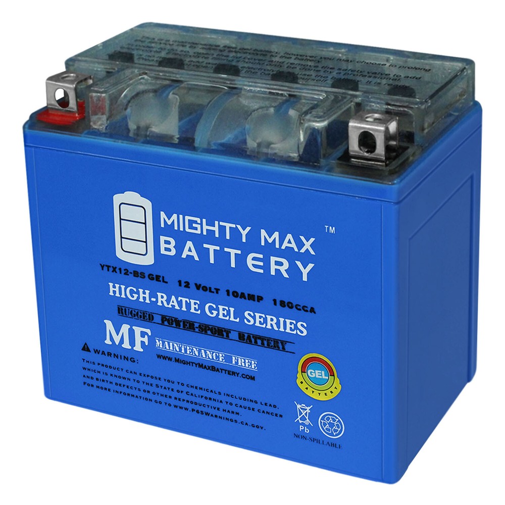 Mighty Max YTX12-BS 12V 10AH GEL Battery for Suzuki VL800 Volusia 2001-2010