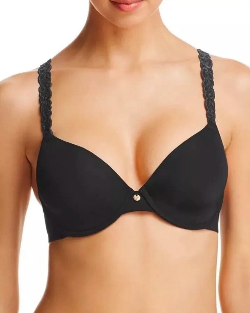 Natori 731080 Rose Dream Custom Coverage Underwire Bra Black New Size 34DDD